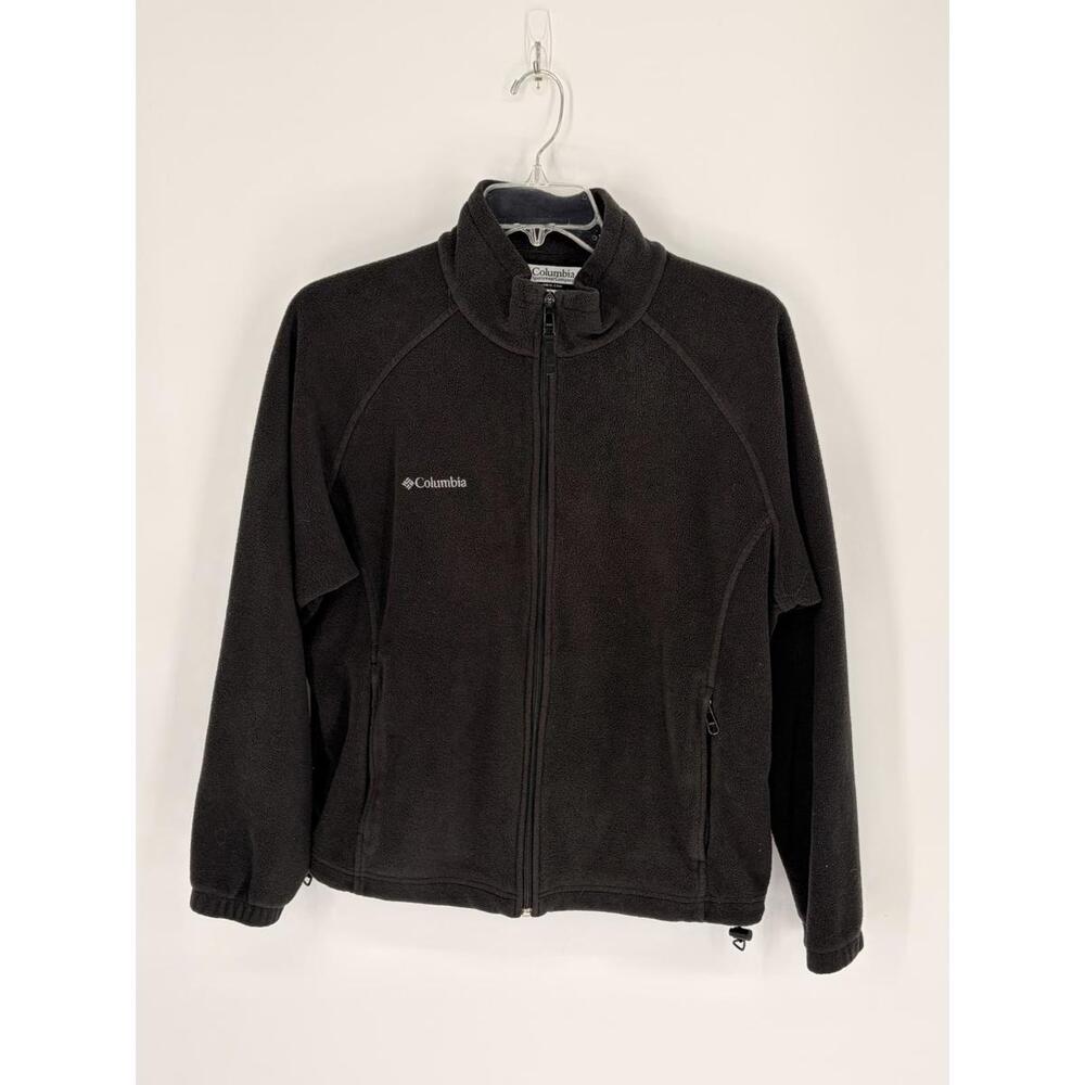 Columbia Black Fleece Jacket Women's XL Full Zip Lightweight Warm